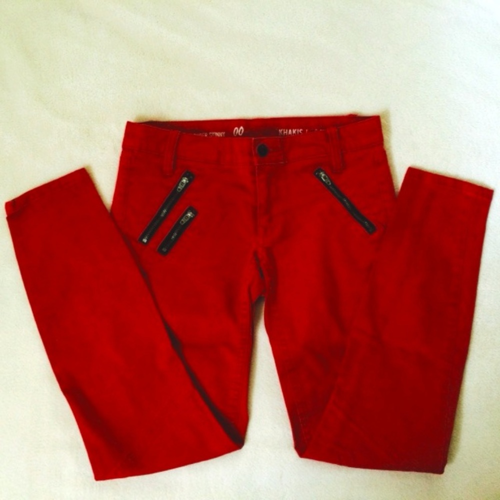 GAP Skinny Red Zipper Jeans - size 00